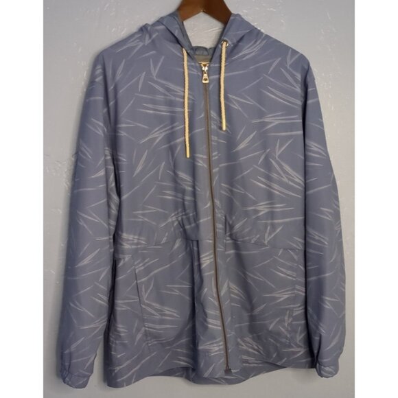 Weatherproof Vintage XL Hooded Lightweight rain Jacket Blue Windbreaker Slicker - Picture 1 of 11